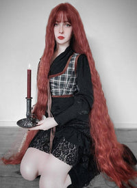 Auburn Wavy Synthetic Hair Wig NS352