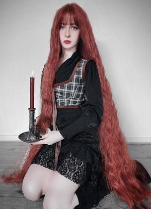 Auburn Wavy Synthetic Hair Wig NS352