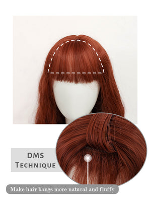 Auburn Wavy Synthetic Hair Wig NS352