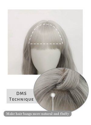 Grey Wavy Synthetic Hair Wig NS353