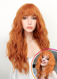 Orange Wavy Synthetic Hair Wig NS359