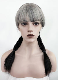 Black Mixed Grey Synthetic Wig NS360A