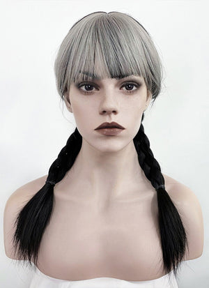 Black Mixed Grey Synthetic Wig NS360A