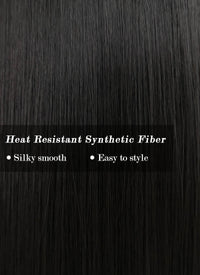 Black Mixed Grey Straight Synthetic Wig NS360