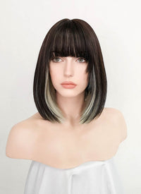 Brunette Mixed Blonde Straight Bob Synthetic Wig NS366