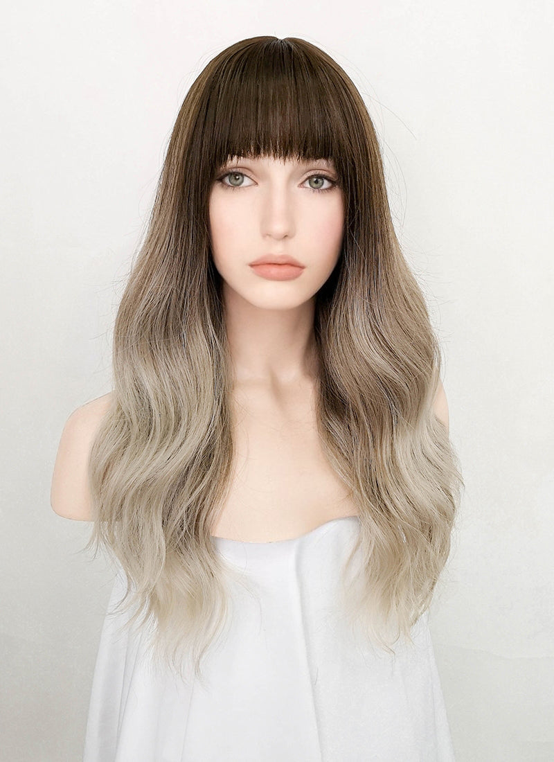 Brown Blonde Ombre Wavy Synthetic Wig NS379