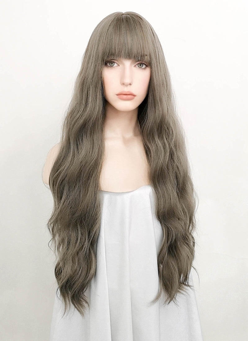 Dark Grey Wavy Synthetic Wig NS388