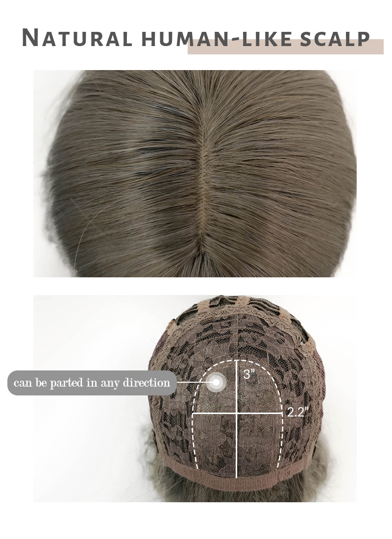 Dark Grey Wavy Synthetic Wig NS388