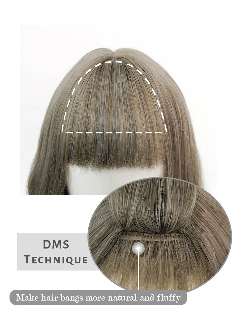 Dark Grey Wavy Synthetic Wig NS388