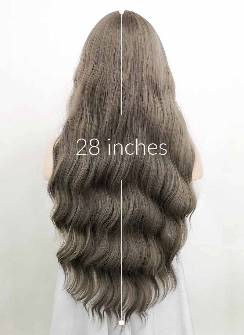 Dark Grey Wavy Synthetic Wig NS388