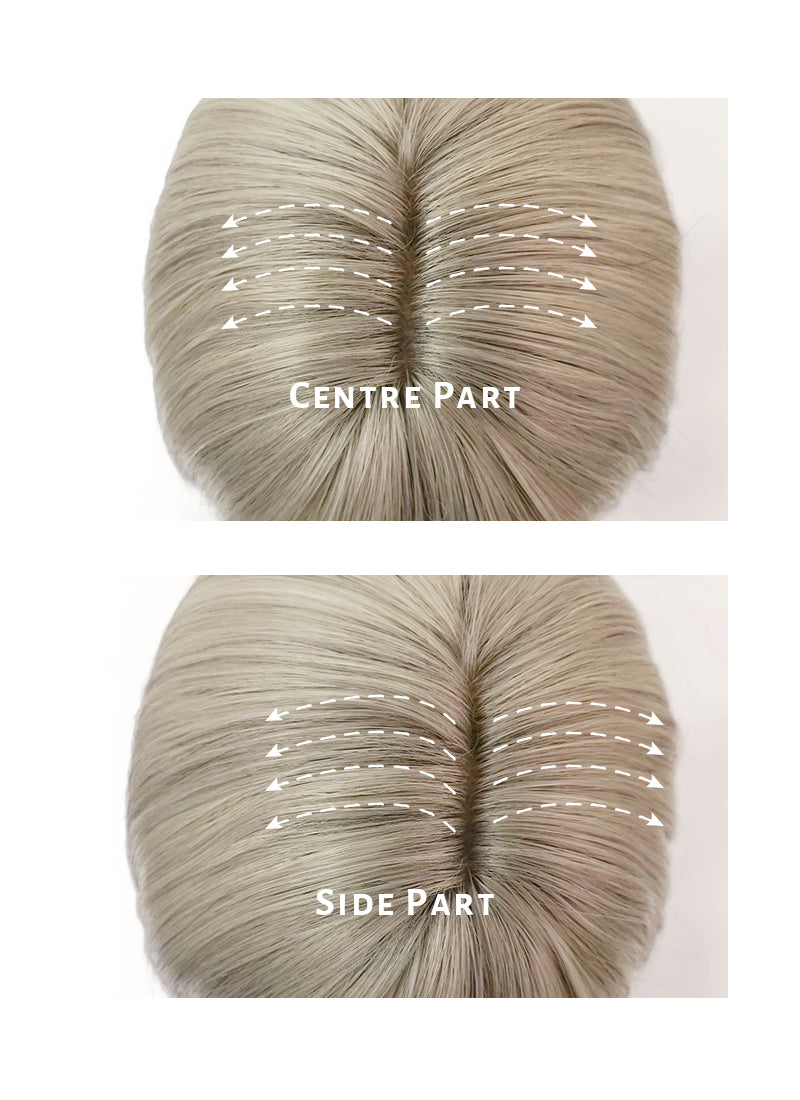 Ash Blonde Black Ombre Straight Bob Synthetic Hair Wig NS395