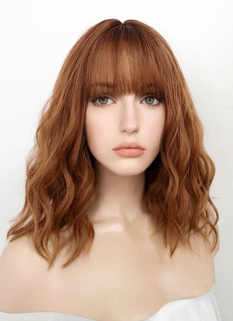 Auburn Wavy Bob Synthetic Wig NS400