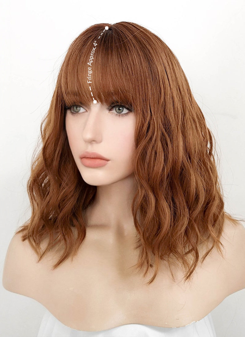 Auburn Wavy Bob Synthetic Wig NS400