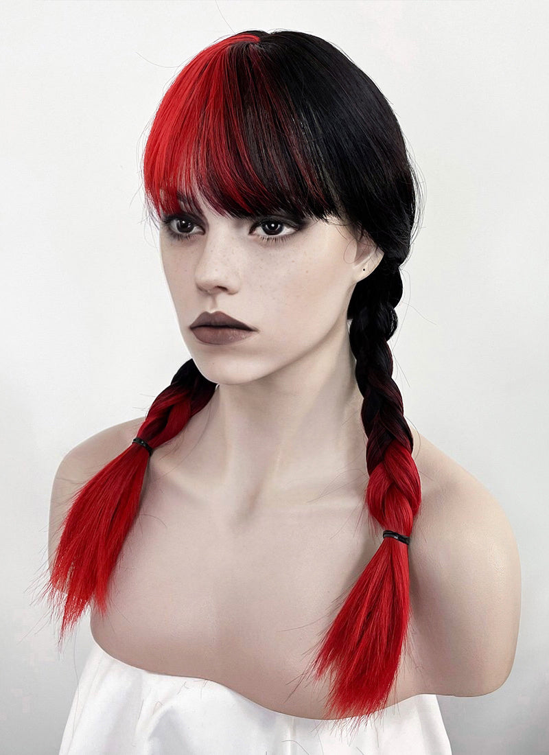 Black Red Ombre Synthetic Wig NS408A