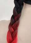 Black Red Ombre Synthetic Wig NS408A