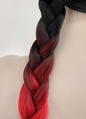 Black Red Ombre Synthetic Wig NS408A