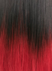 Black Red Ombre Straight Synthetic Wig NS408