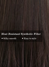 Brunette With Purple Grey Tips Straight Synthetic Hair Wig NS412