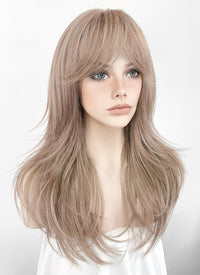 Pinkish Blonde Wavy Synthetic Hair Wig NS417