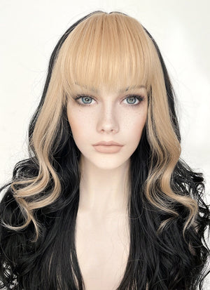 Black Blonde Mixed Wavy Synthetic Wig NS420