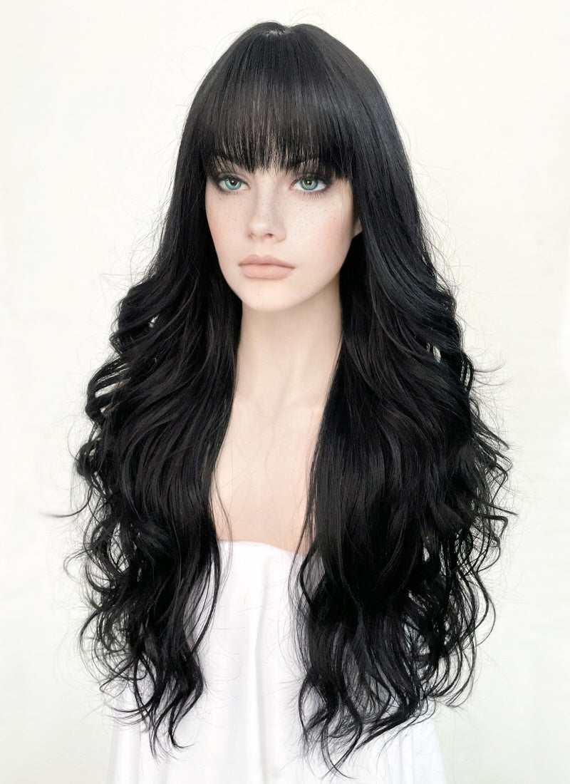 Black Wavy Synthetic Hair Wig NS421