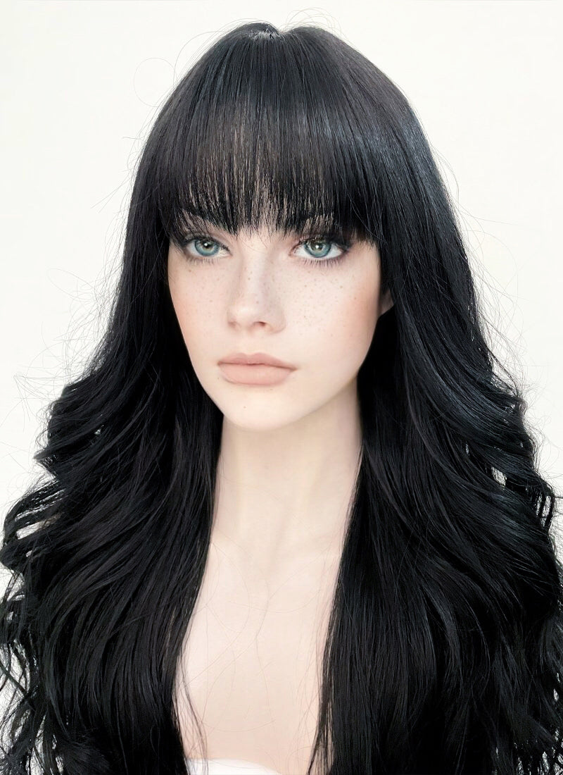 Black Wavy Synthetic Hair Wig NS421