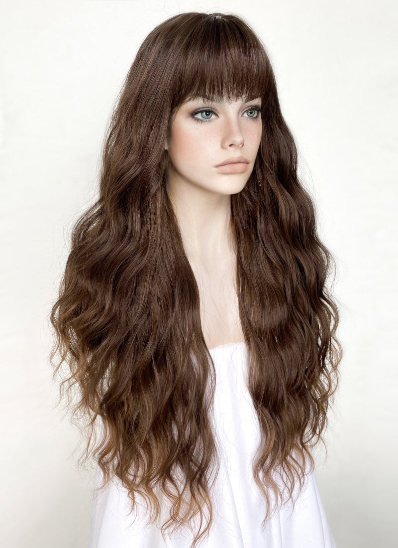 【Monday7101】NAVANA WIG ブラウン ロングストレート Two Tone Brown Synthetic Hair Wig | WigIsFashion – Wig Is