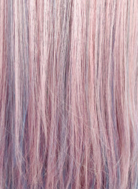 Pastel Pink Mixed Blue Straight Synthetic Hair Wig NS429