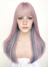 Pastel Pink Mixed Blue Straight Synthetic Hair Wig NS429