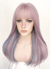 Pastel Pink Mixed Blue Straight Synthetic Hair Wig NS429