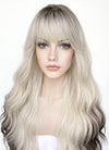 Blonde Mixed Brown With Dark Roots Wavy Synthetic Wig NS430