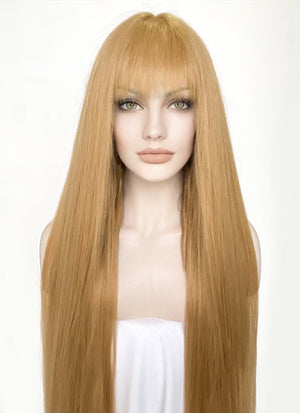 Blonde Yaki Straight Synthetic Hair Wig NS434