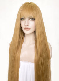 Blonde Yaki Straight Synthetic Hair Wig NS434