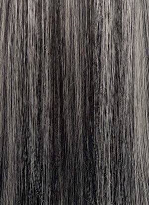 Black Mixed Grey Straight Synthetic Hair Wig NS442