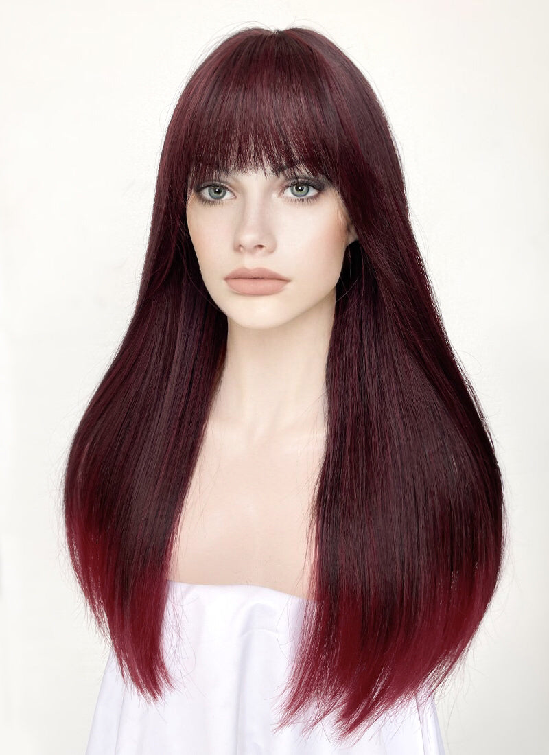 Black Mixed Red Synthetic Hair Wig | WigIsFashion – Wig Is