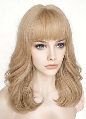 Blonde Wavy Synthetic Hair Wig NS477