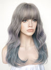 Grey Blue Mixed Wavy Synthetic Hair Wig NS484