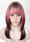 Pink Brown Ombre Straight Synthetic Hair Wig NS485