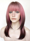 Pink Brown Ombre Straight Synthetic Hair Wig NS485