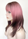 Pink Brown Ombre Straight Synthetic Hair Wig NS485