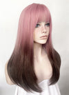 Pink Brown Ombre Straight Synthetic Hair Wig NS492