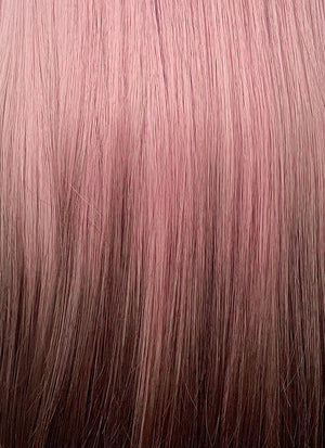 Pink Brown Ombre Straight Synthetic Hair Wig NS492