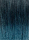 Black Mixed Ash Blue Straight Synthetic Hair Wig NS495