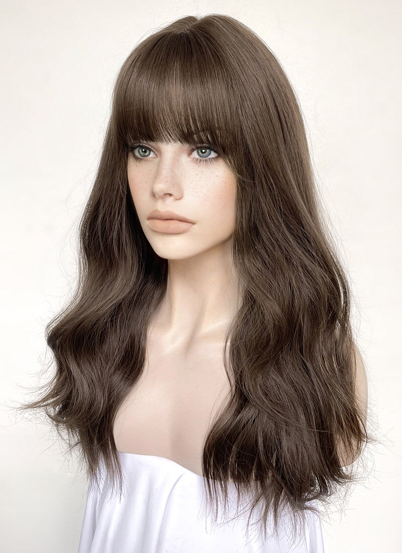 Brown Wavy Synthetic Hair Wig NS502