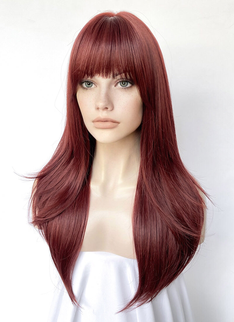Dark red hair straight outlet