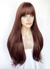 Reddish Brown Straight Synthetic Hair Wig NS535