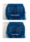 Mixed Blue Wavy Synthetic Wig NS324