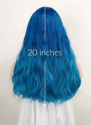 Mixed Blue Wavy Synthetic Wig NS324