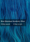Mixed Blue Wavy Synthetic Wig NS324