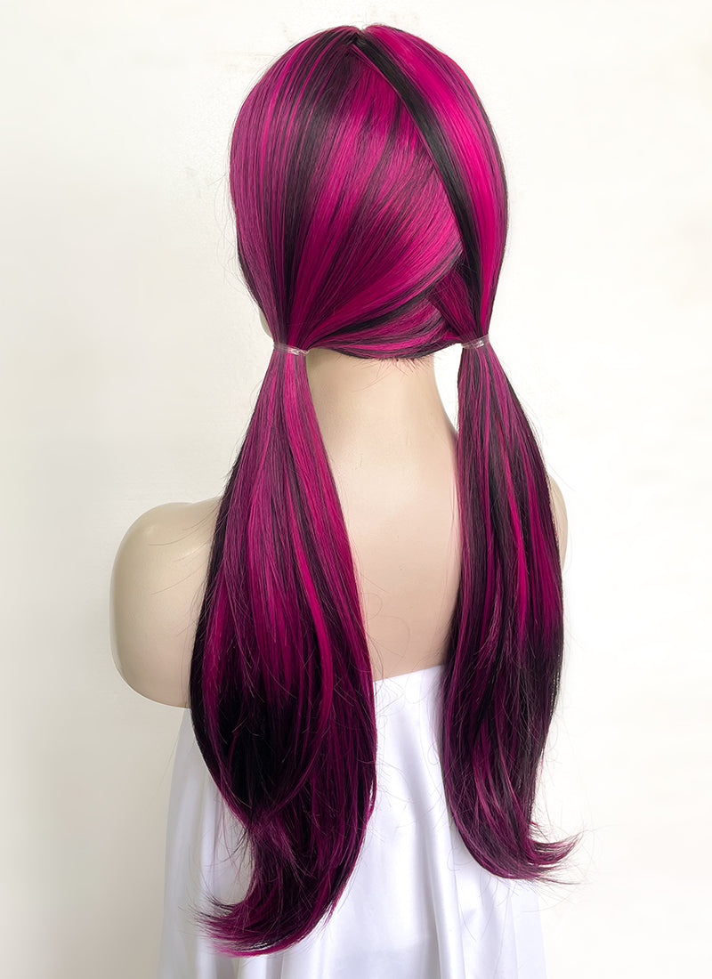 Monster High Draculaura Black Mixed Magenta Straight Synthetic Hair Wig TB1660